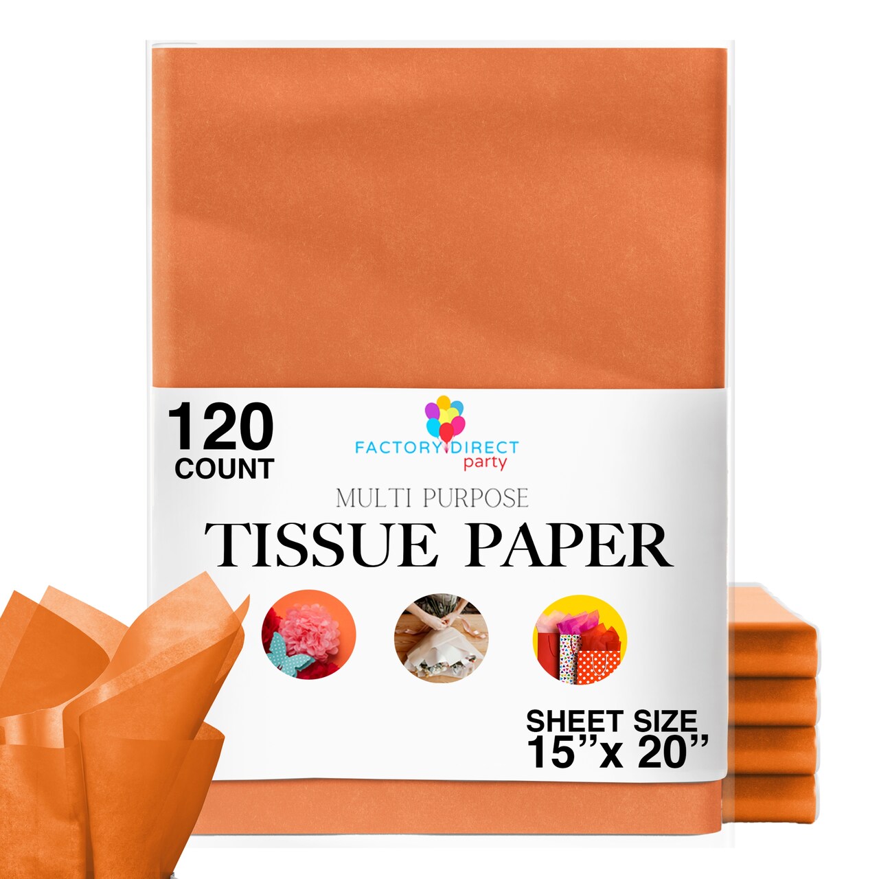 120 Sheets of Tissue Paper - 15" x 20" Packing Paper Sheets for Moving - 10lb Wrapping Paper - Newsprint Paper for Packing, Gift Wrapping, Moving Supplies & Protecting Items
